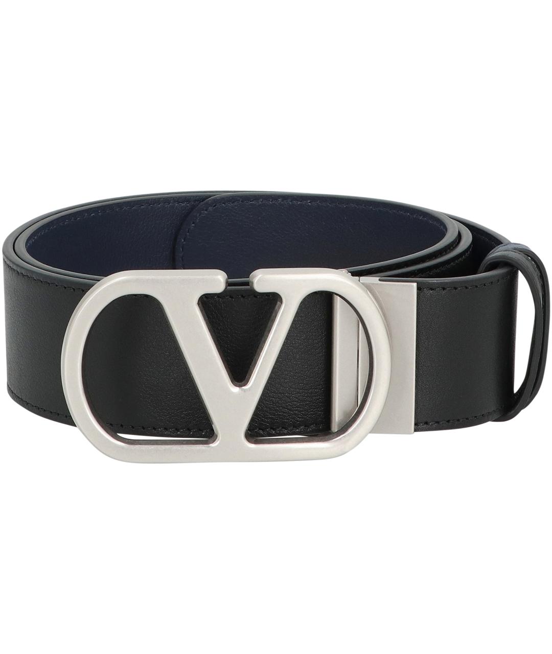 VALENTINO Синий кожаный ремень, фото 1