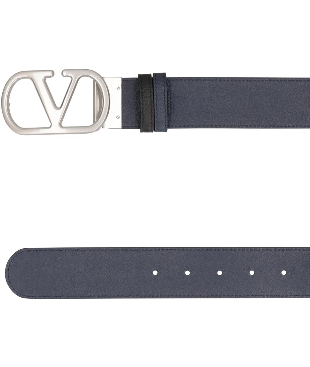 VALENTINO Синий кожаный ремень, фото 4