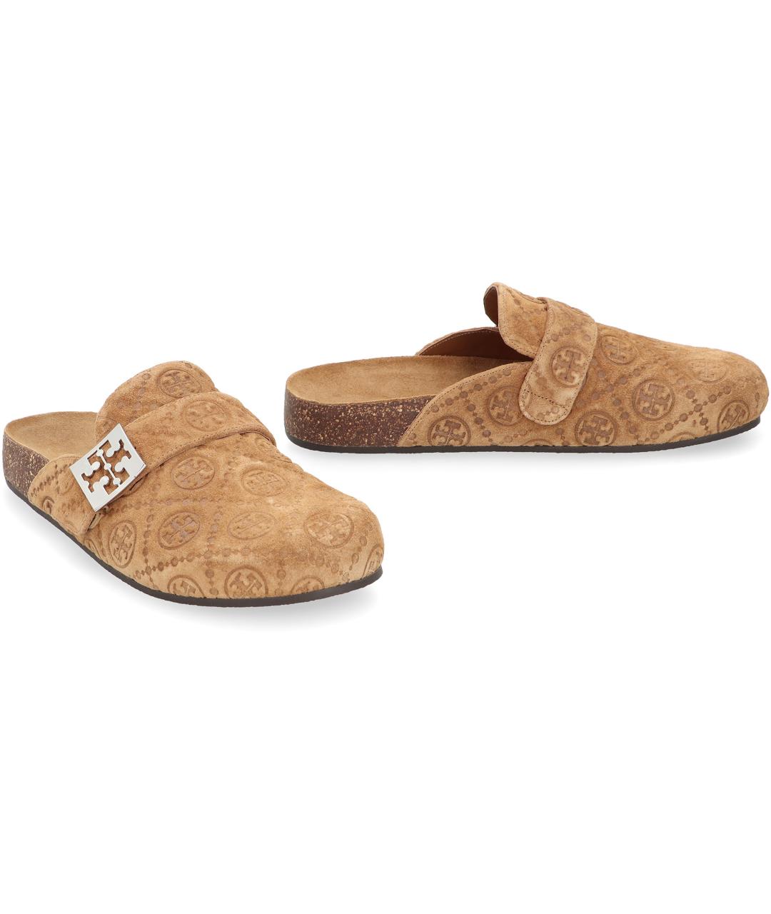 TORY BURCH Коричневые замшевые мюли, фото 3