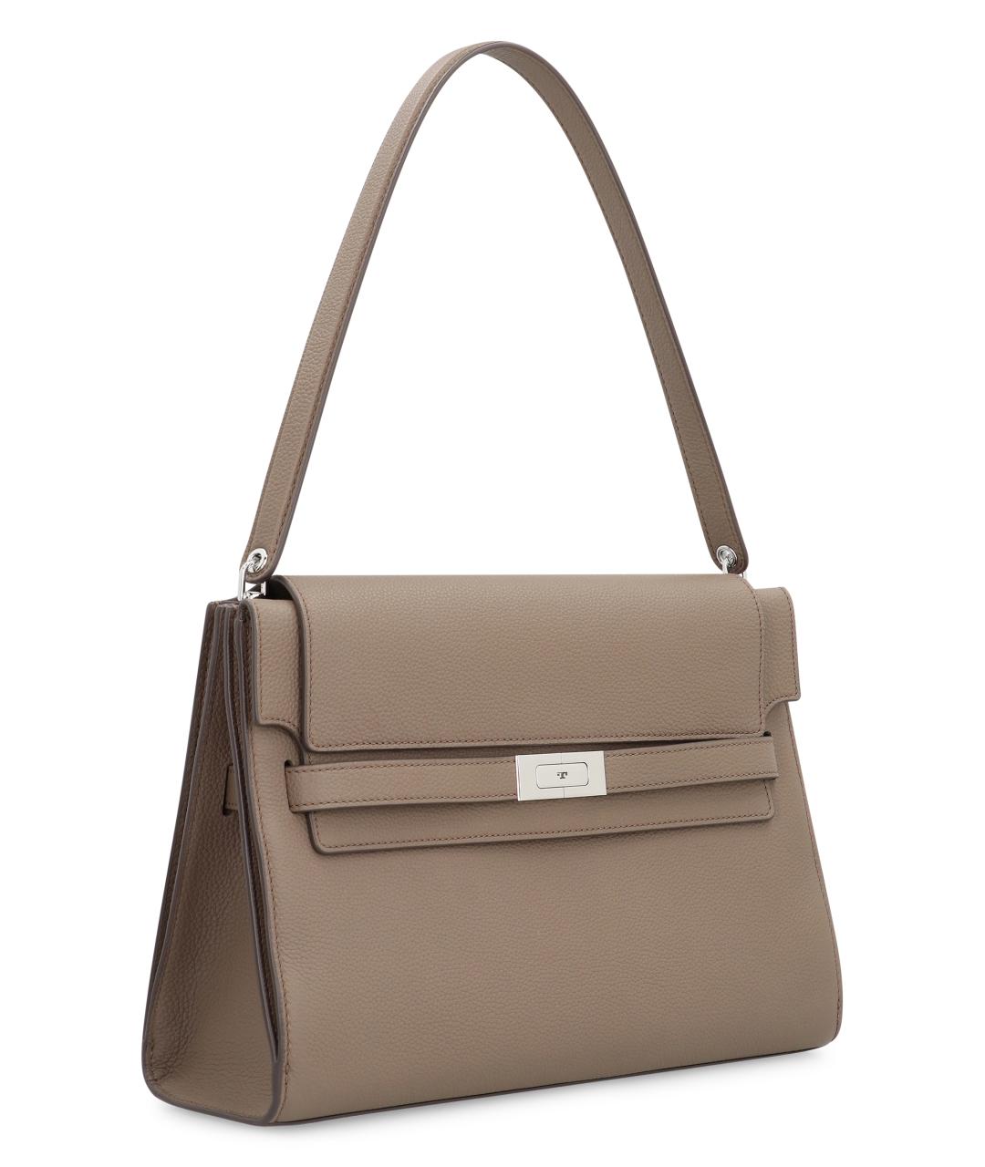 TORY BURCH Бежевая кожаная сумка через плечо, фото 2
