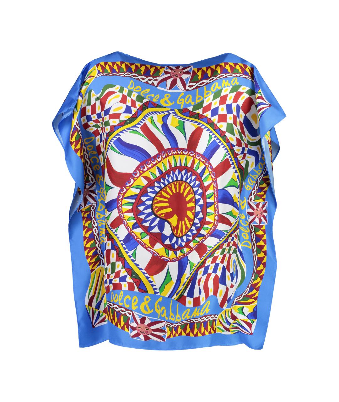 DOLCE&GABBANA Голубая шелковая блузы, фото 2