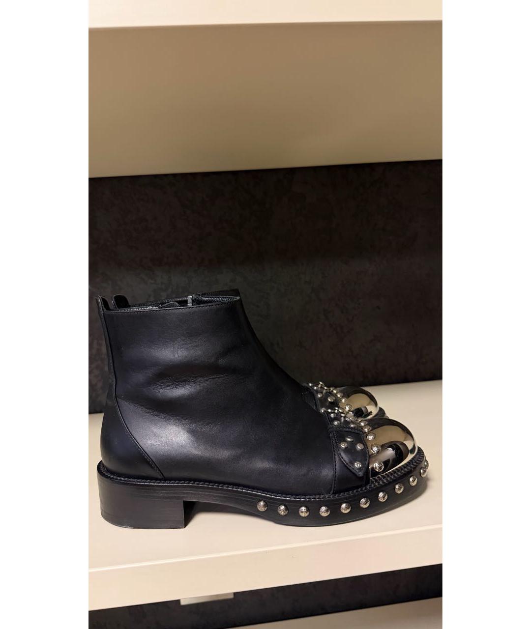 ALEXANDER MCQUEEN Черные кожаные ботинки, фото 5
