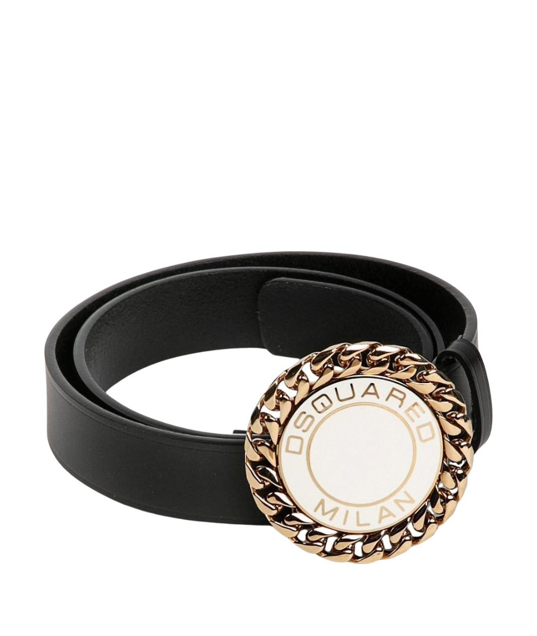 DSQUARED2 Черный кожаный ремень, фото 1