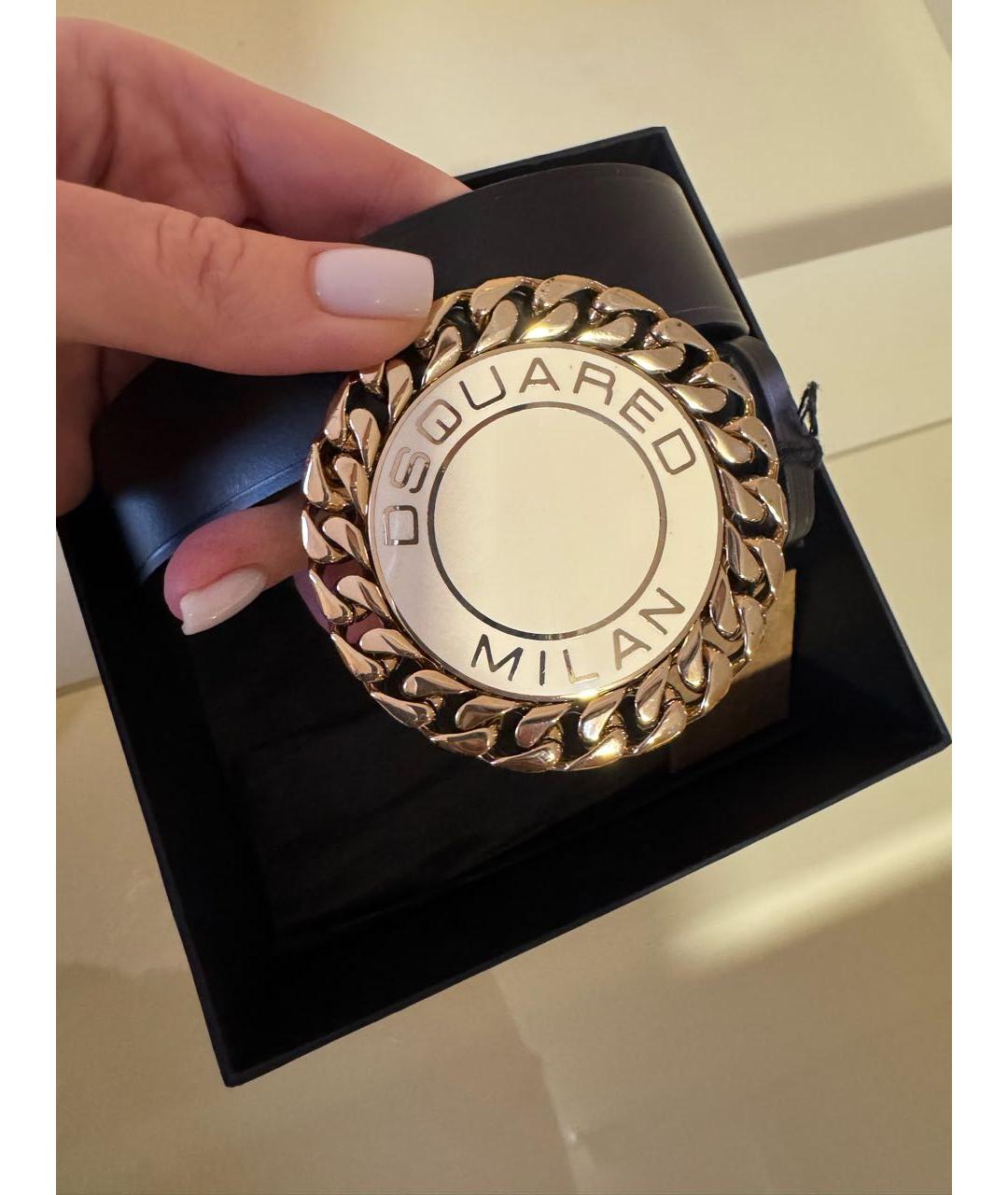 DSQUARED2 Черный кожаный ремень, фото 7