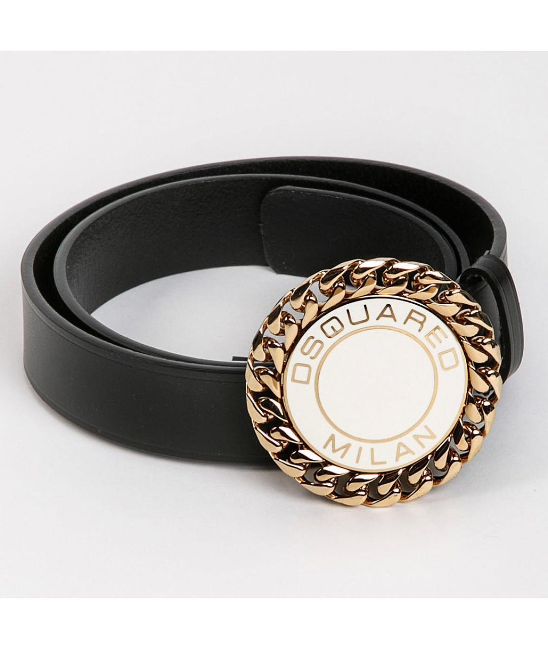 DSQUARED2 Черный кожаный ремень, фото 9