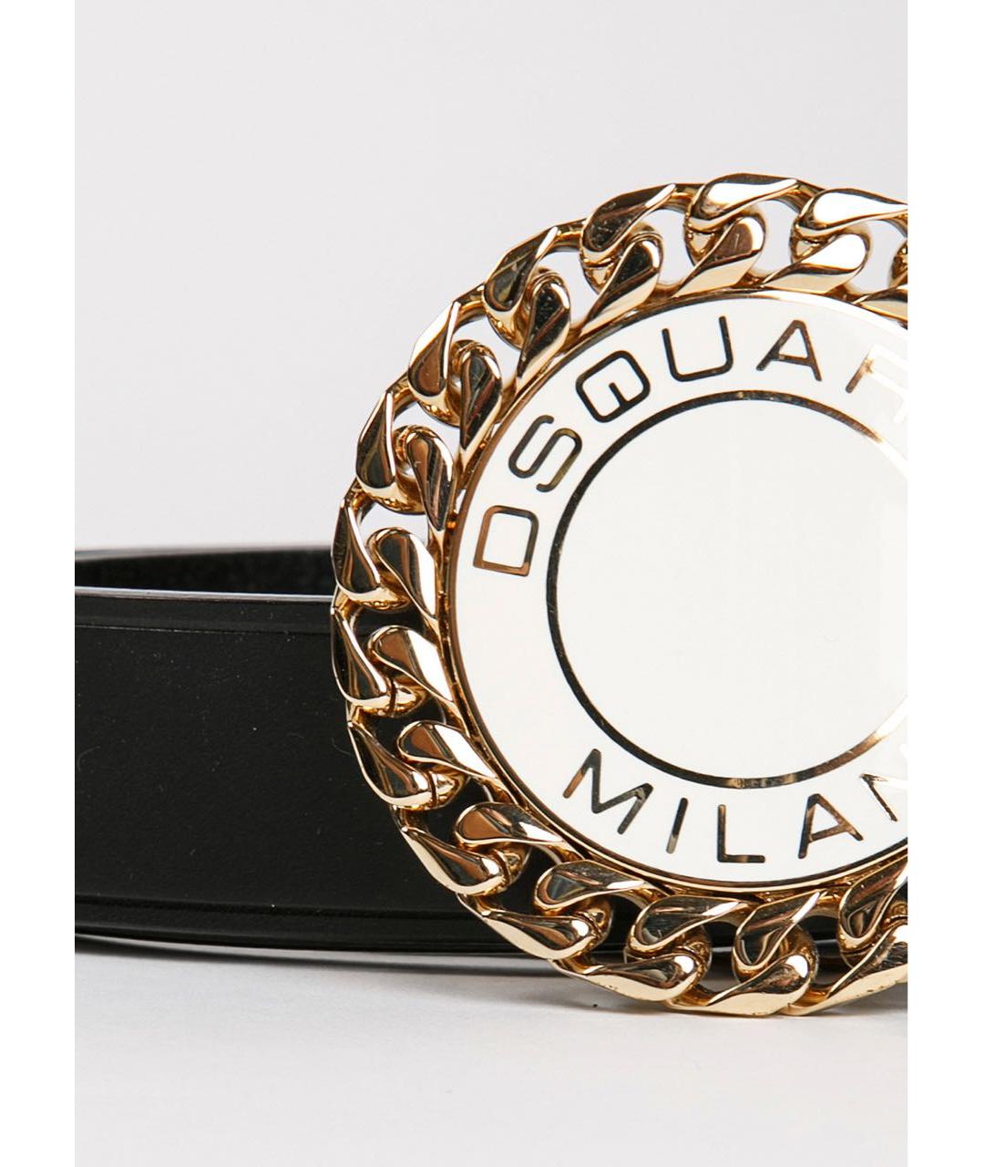 DSQUARED2 Черный кожаный ремень, фото 2