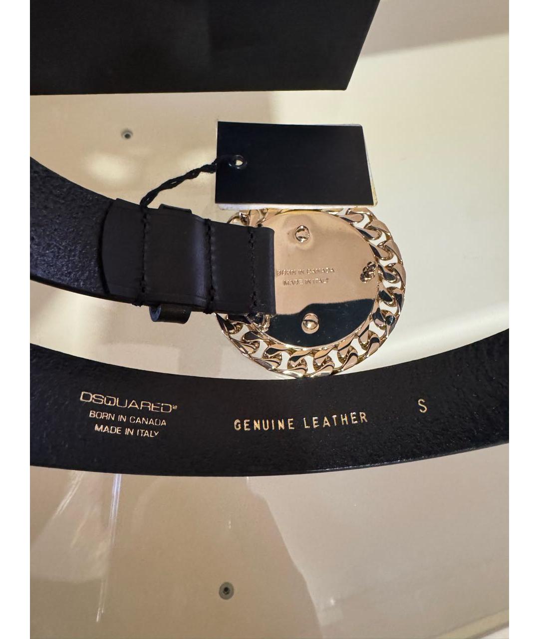 DSQUARED2 Черный кожаный ремень, фото 6