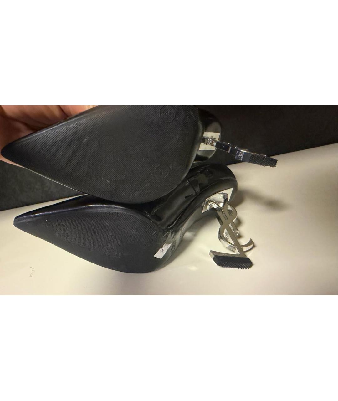 SAINT LAURENT Черные туфли из лакированной кожи, фото 3