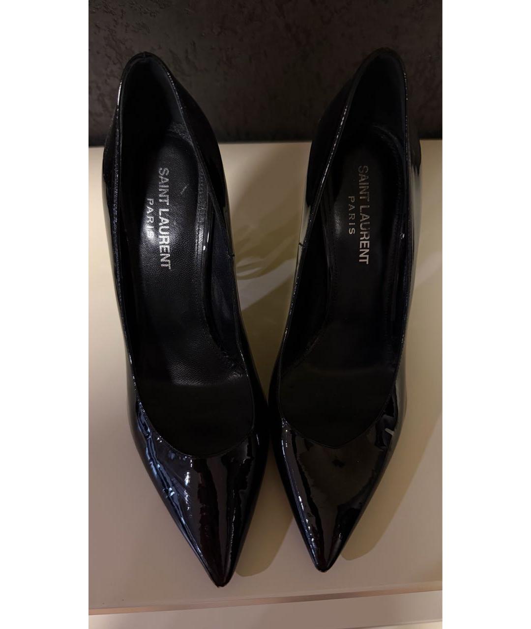 SAINT LAURENT Черные туфли из лакированной кожи, фото 2