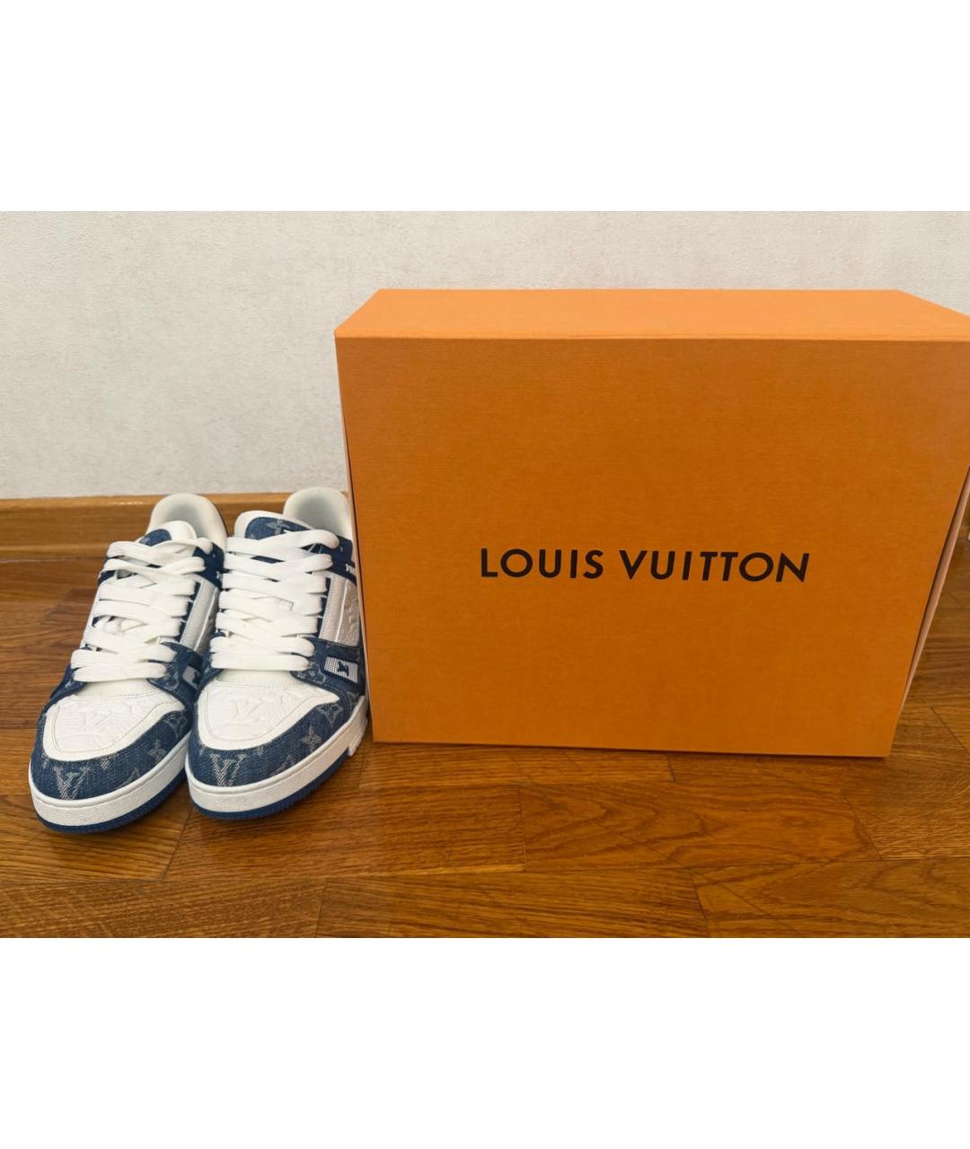 LOUIS VUITTON Белые кожаные низкие кроссовки / кеды, фото 5