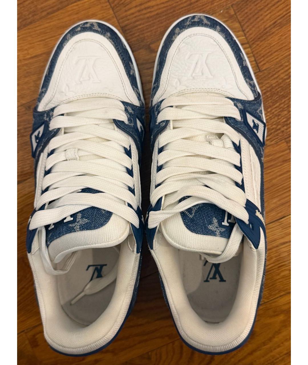 LOUIS VUITTON Белые кожаные низкие кроссовки / кеды, фото 3