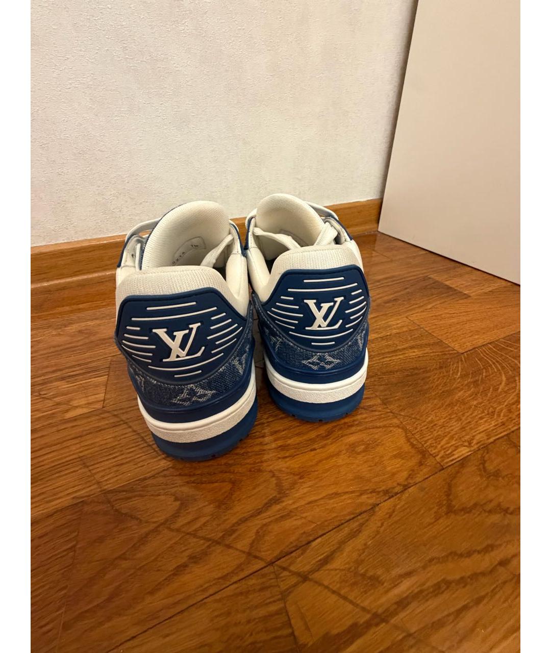 LOUIS VUITTON Белые кожаные низкие кроссовки / кеды, фото 4