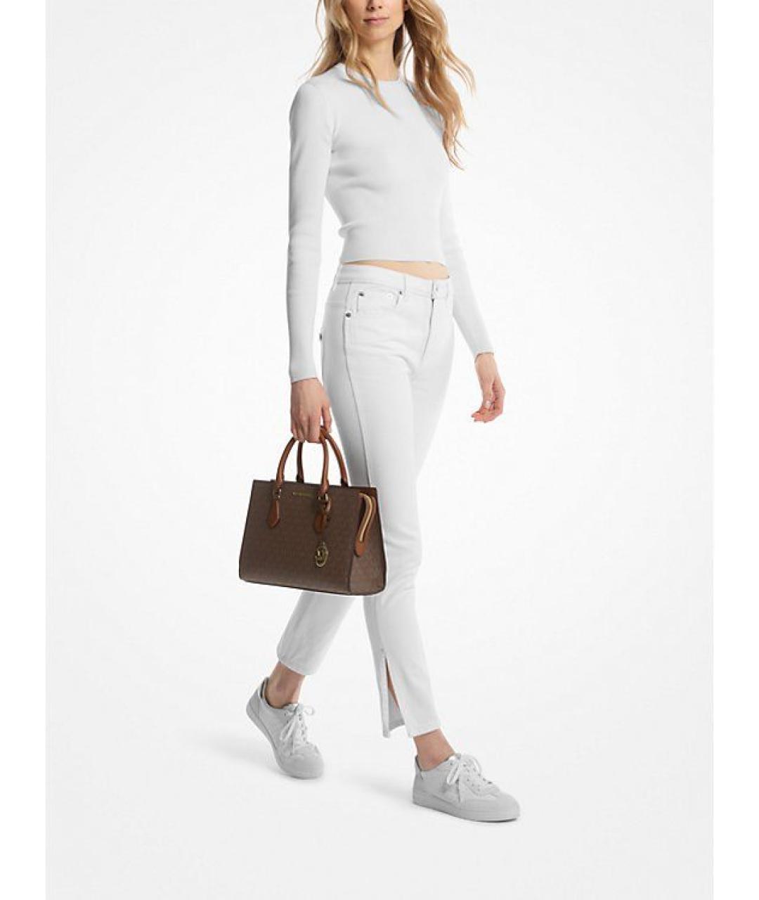 MICHAEL KORS Коричневая сумка с короткими ручками из искусственной кожи, фото 4