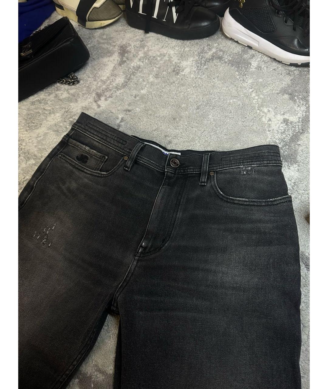 JACOB COHEN Антрацитовые хлопко-полиэстеровые прямые джинсы, фото 4