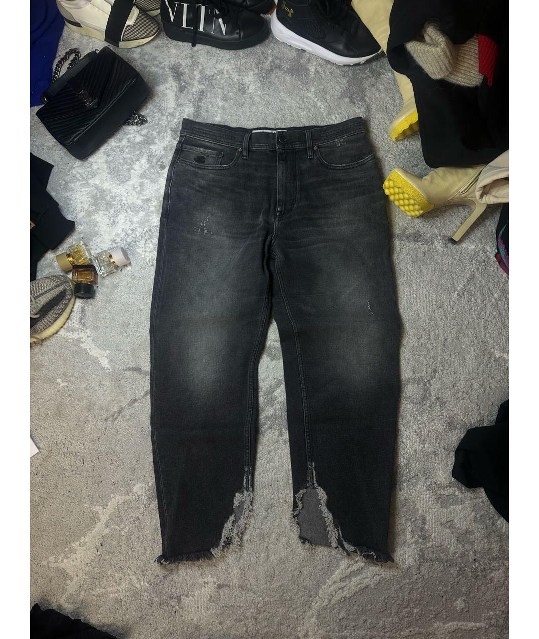 JACOB COHEN Антрацитовые хлопко-полиэстеровые прямые джинсы, фото 6