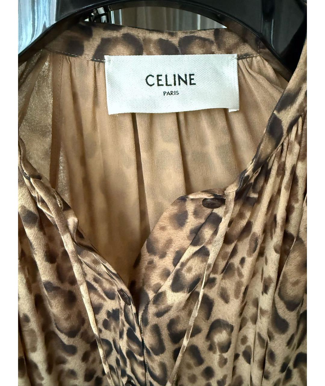 CELINE Мульти шелковое платье, фото 3