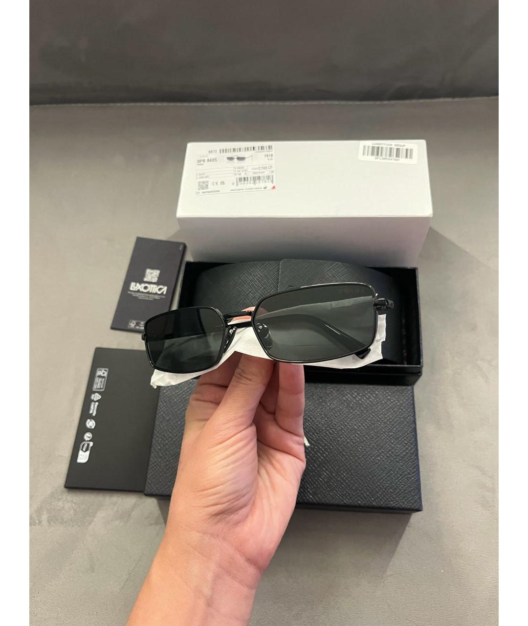 PRADA Черные металлические солнцезащитные очки, фото 6