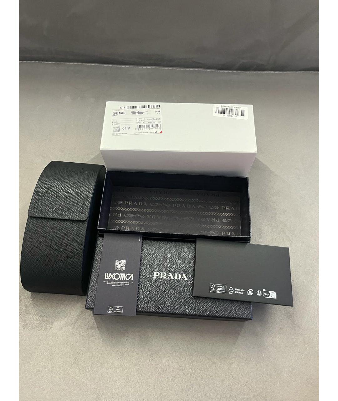 PRADA Черные металлические солнцезащитные очки, фото 4