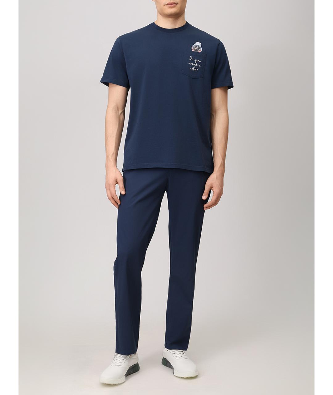 MC2 SAINT BARTH Синяя хлопковая футболка, фото 2