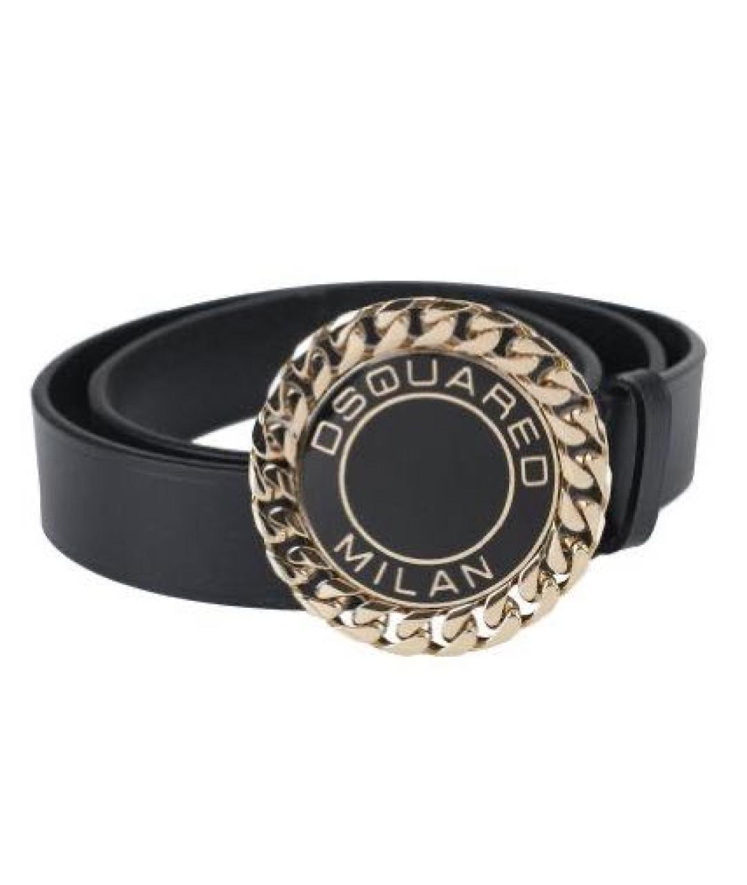 DSQUARED2 Черный кожаный ремень, фото 1