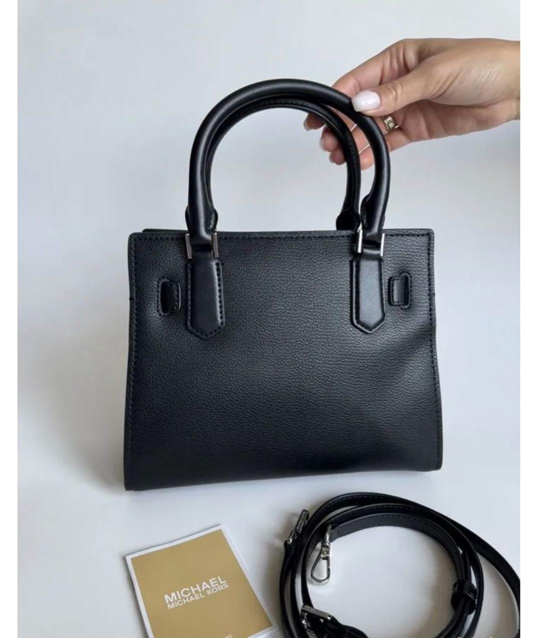 MICHAEL KORS Черная кожаная сумка с короткими ручками, фото 3