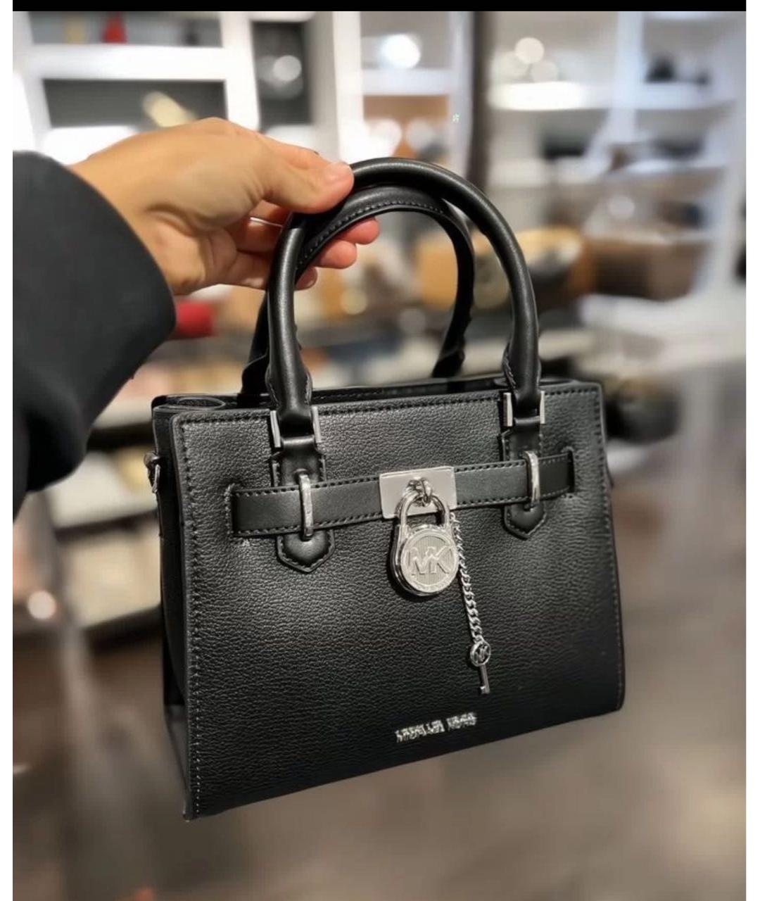MICHAEL KORS Черная кожаная сумка с короткими ручками, фото 5