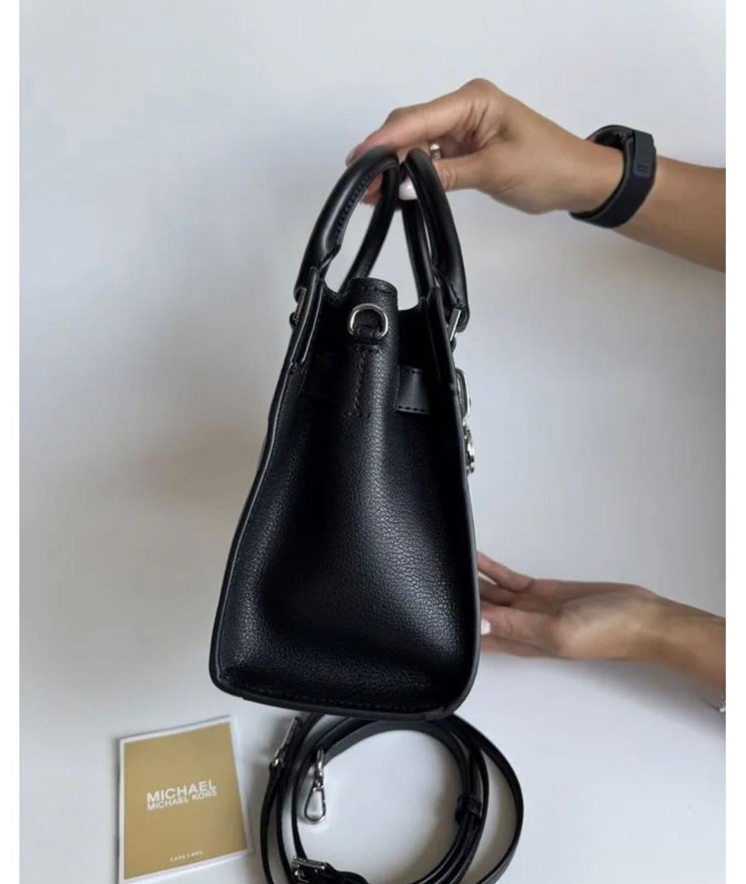 MICHAEL KORS Черная кожаная сумка с короткими ручками, фото 2