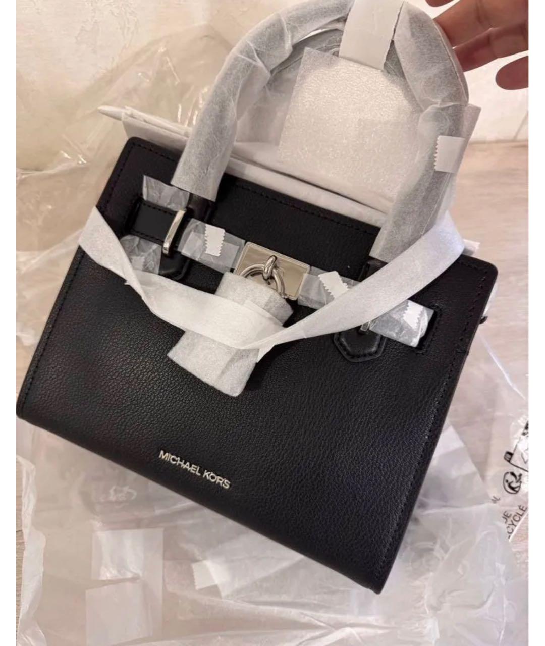 MICHAEL KORS Черная кожаная сумка с короткими ручками, фото 6