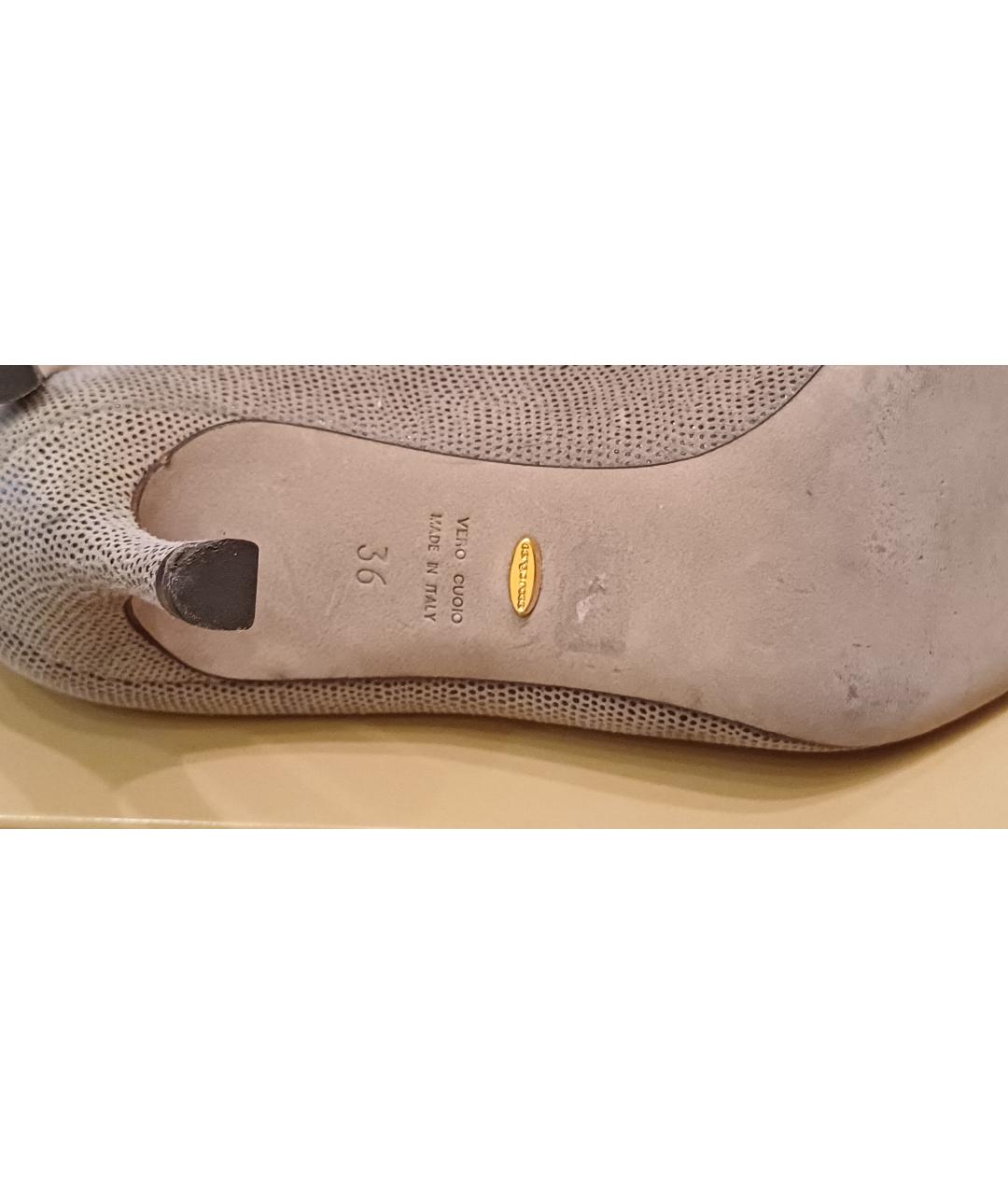 SERGIO ROSSI Серые кожаные туфли, фото 6