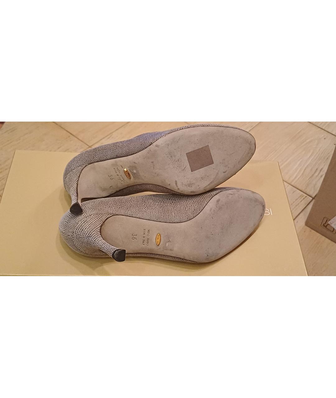 SERGIO ROSSI Серые кожаные туфли, фото 5