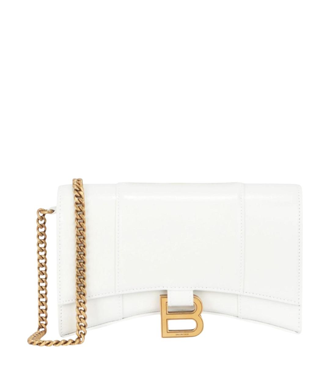 BALENCIAGA Белая кожаная сумка через плечо, фото 1