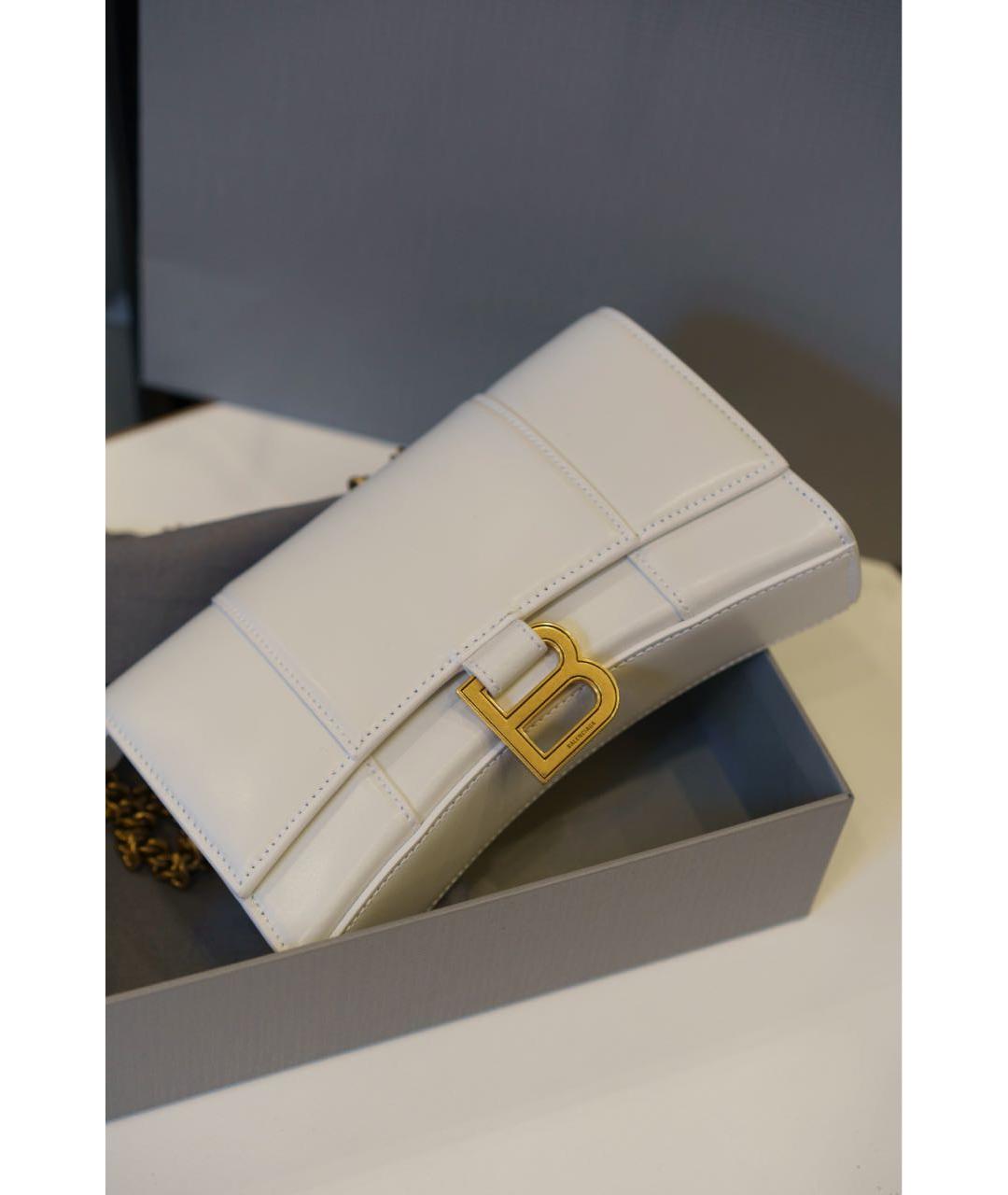 BALENCIAGA Белая кожаная сумка через плечо, фото 3
