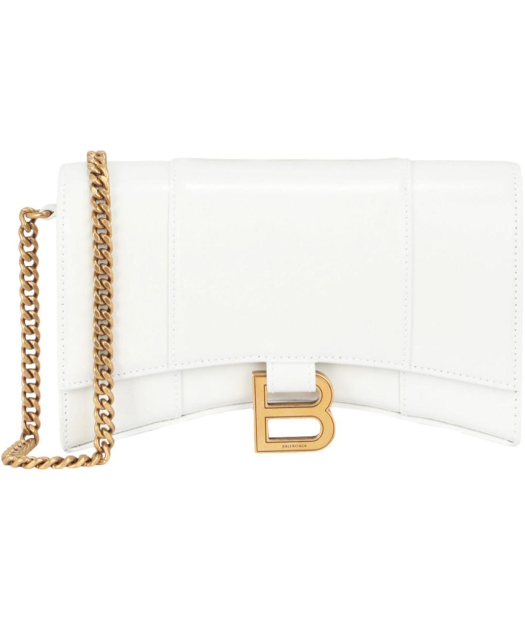 BALENCIAGA Белая кожаная сумка через плечо, фото 4