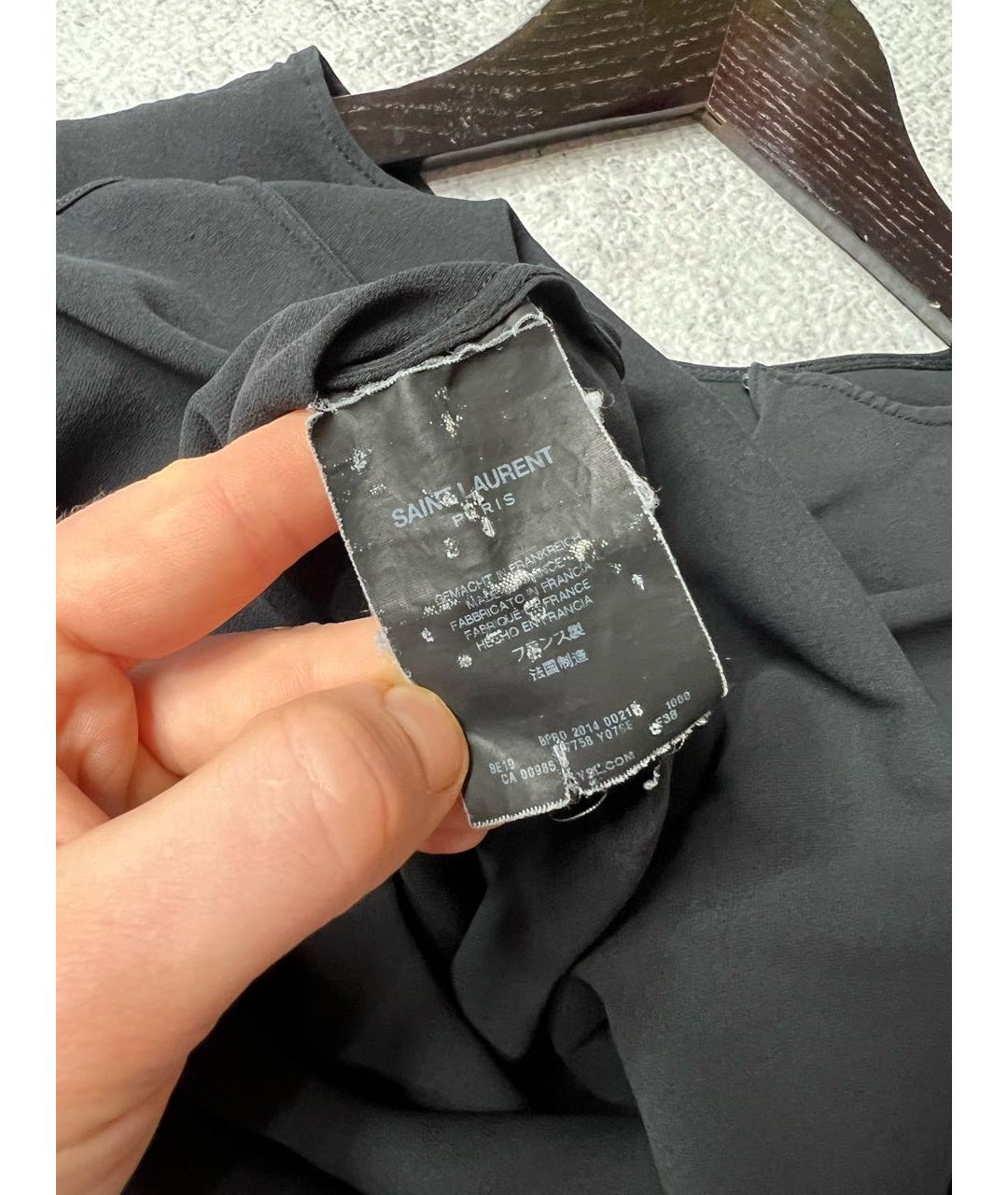 SAINT LAURENT Черная шелковая блузы, фото 8