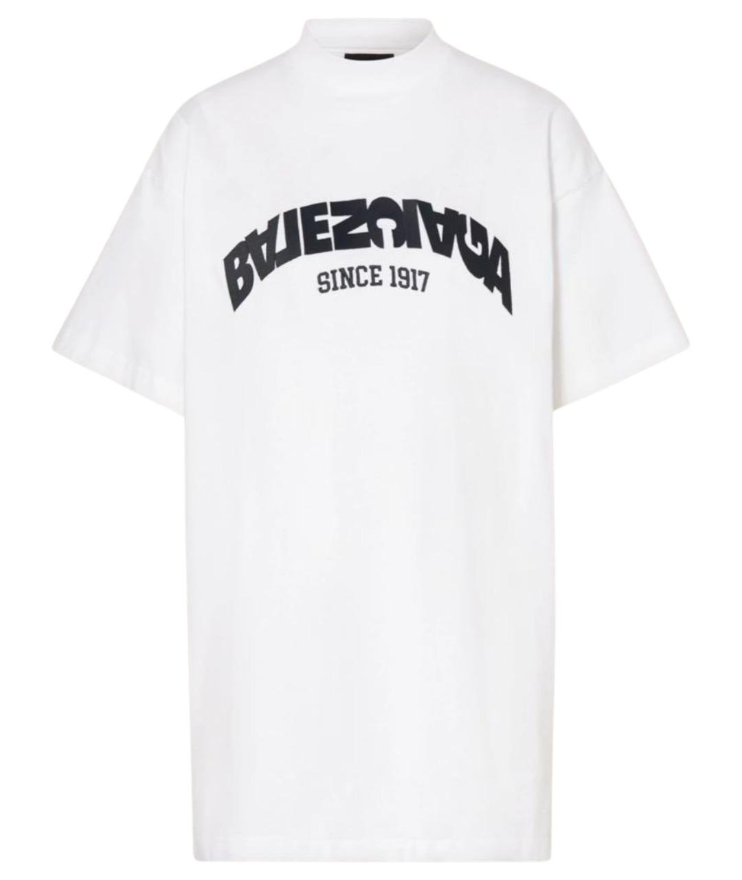 BALENCIAGA Белая хлопковая футболка, фото 1