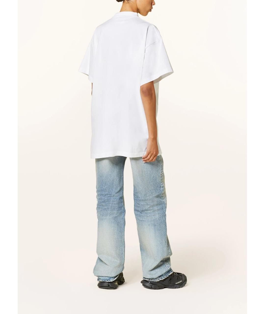 BALENCIAGA Белая хлопковая футболка, фото 5