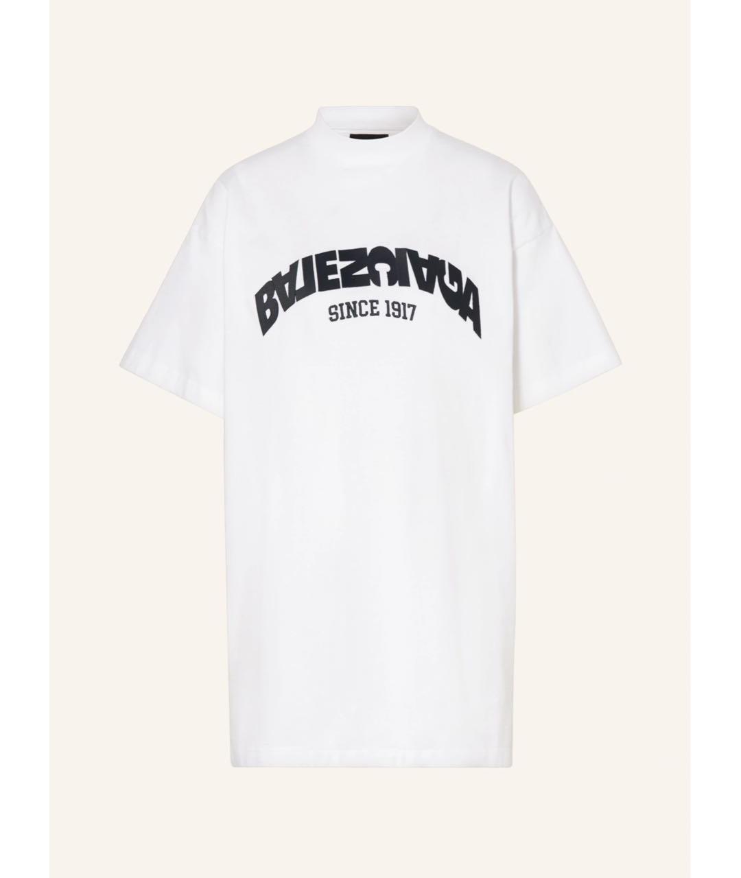 BALENCIAGA Белая хлопковая футболка, фото 6