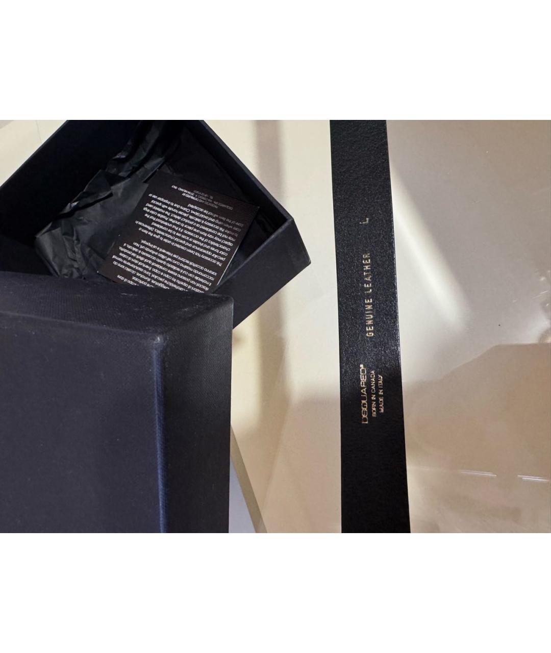 DSQUARED2 Черный кожаный ремень, фото 5