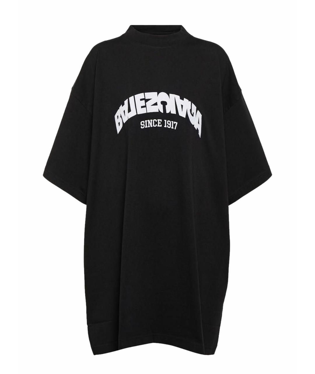 BALENCIAGA Черная хлопковая футболка, фото 1