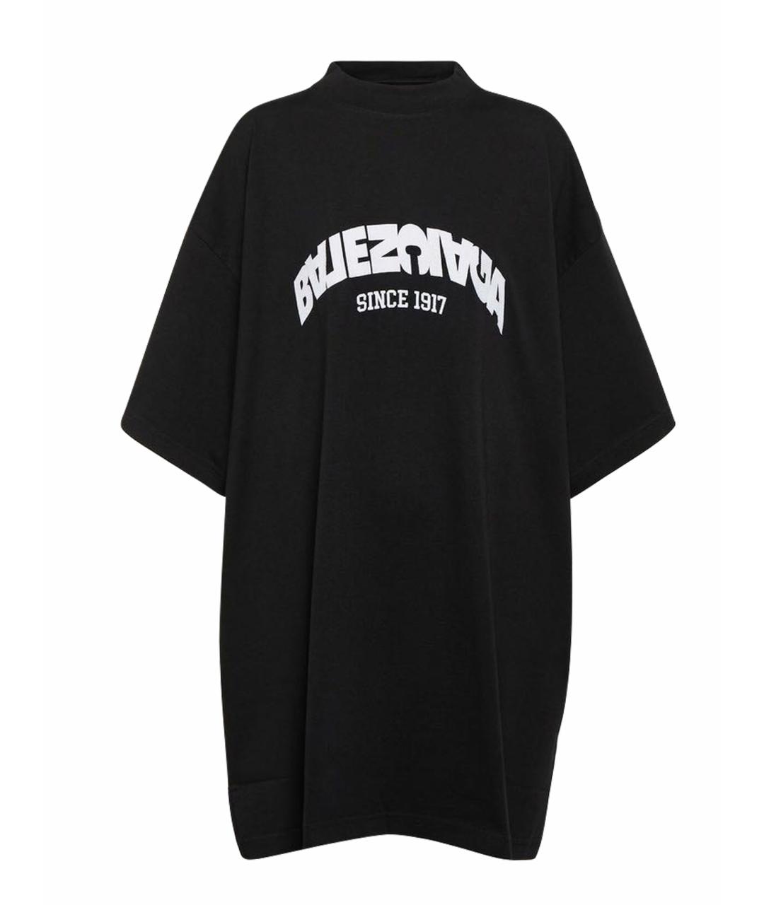 BALENCIAGA Черная хлопковая футболка, фото 5