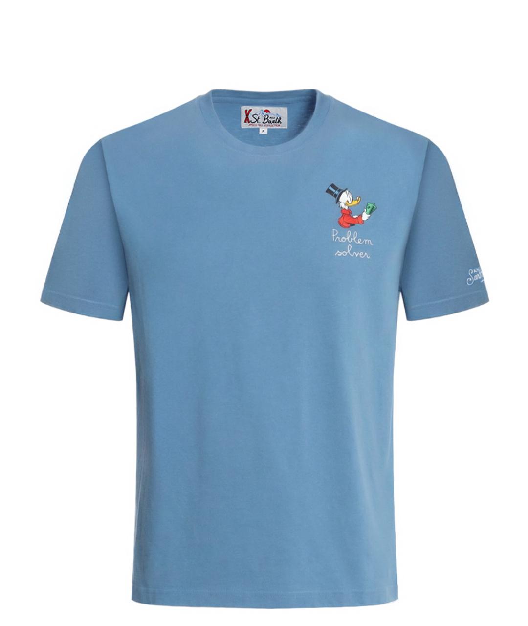 MC2 SAINT BARTH Голубая хлопковая футболка, фото 1