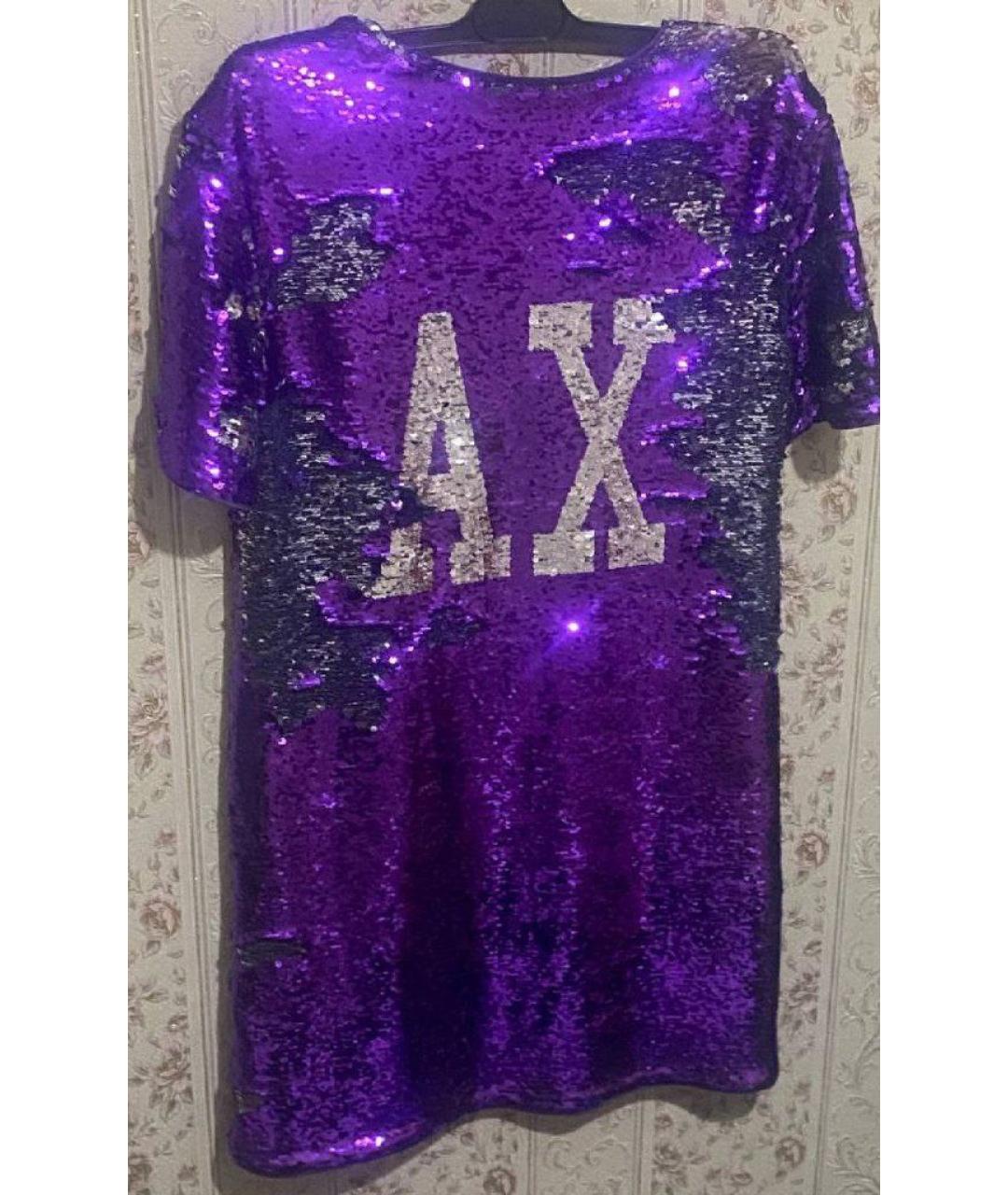 ARMANI EXCHANGE Фиолетовое полиамидовое вечернее платье, фото 2