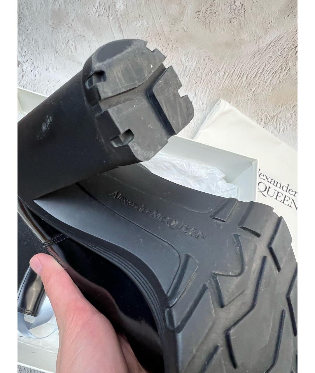ALEXANDER MCQUEEN Черные кожаные ботильоны, фото 6