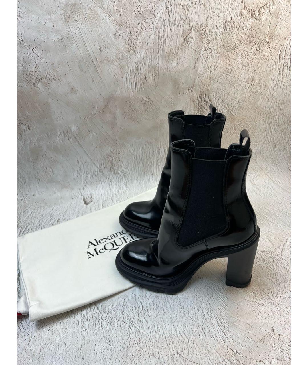 ALEXANDER MCQUEEN Черные кожаные ботильоны, фото 5