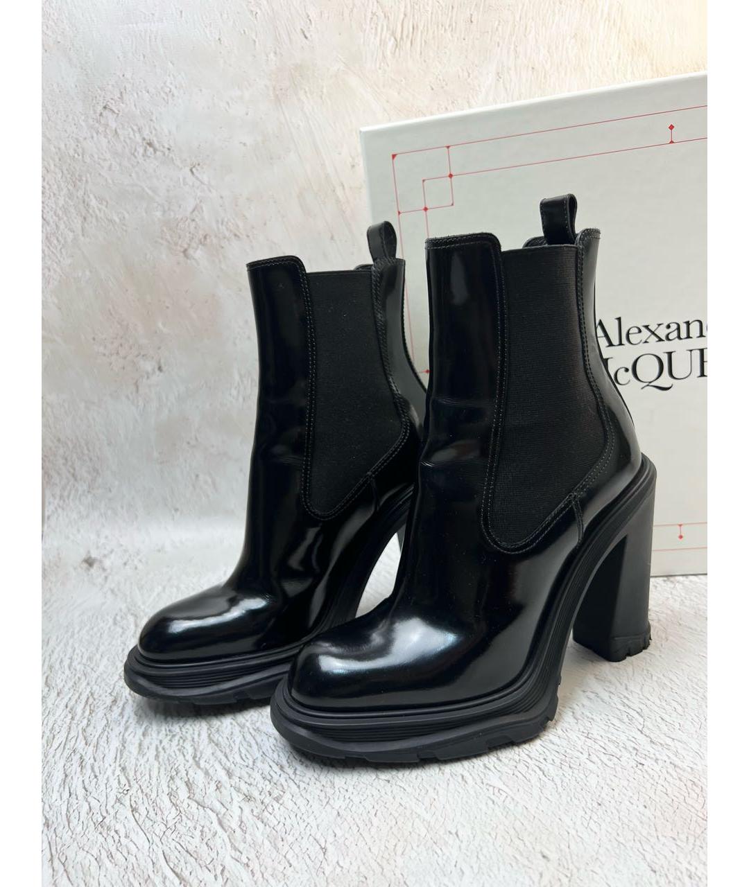 ALEXANDER MCQUEEN Черные кожаные ботильоны, фото 2