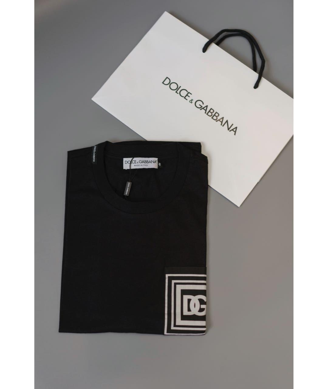 DOLCE&GABBANA Черная хлопковая футболка, фото 5