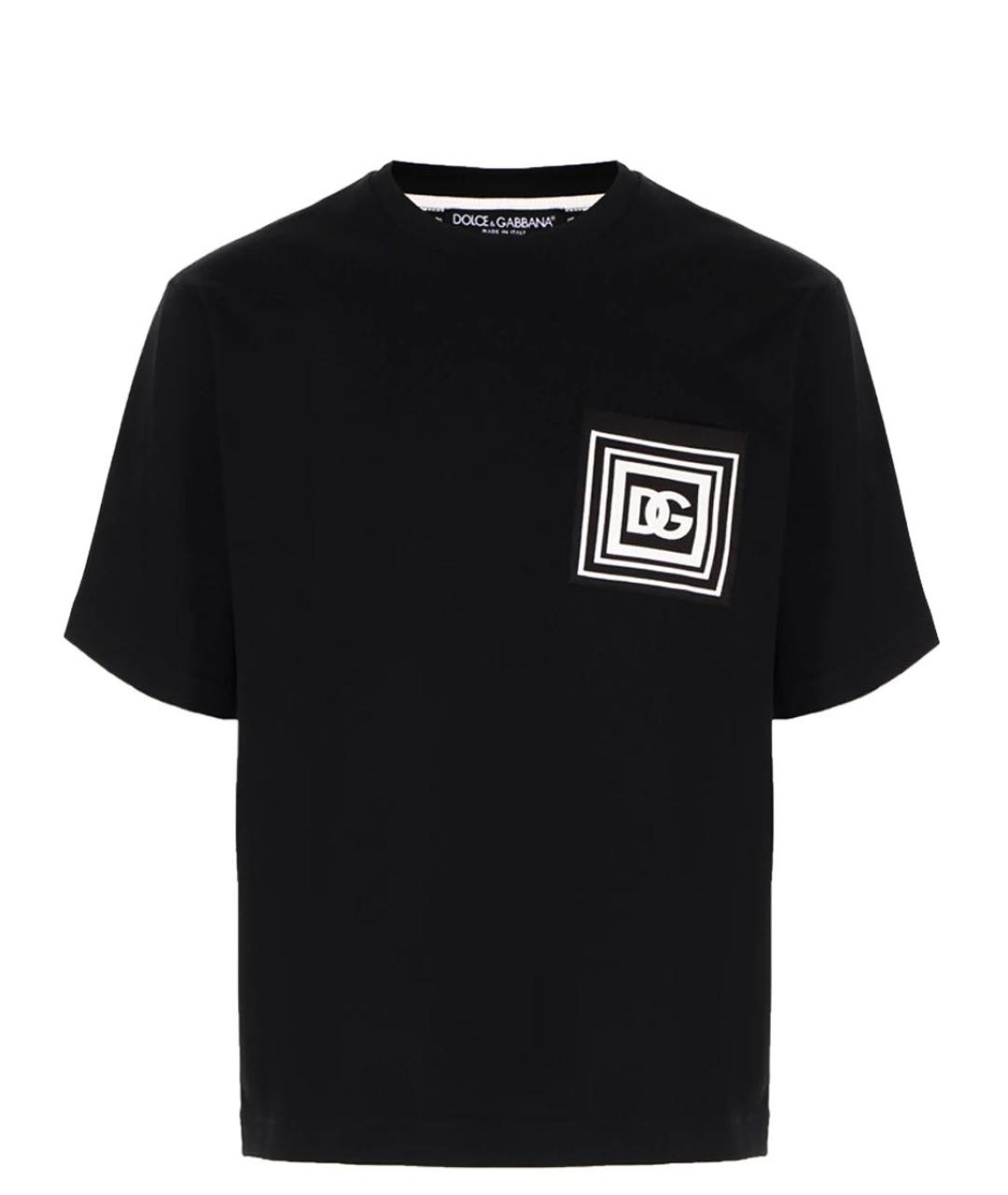 DOLCE&GABBANA Черная хлопковая футболка, фото 6