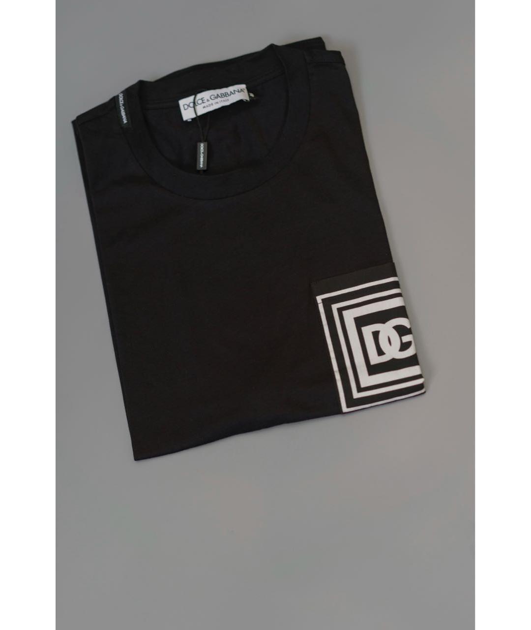 DOLCE&GABBANA Черная хлопковая футболка, фото 4