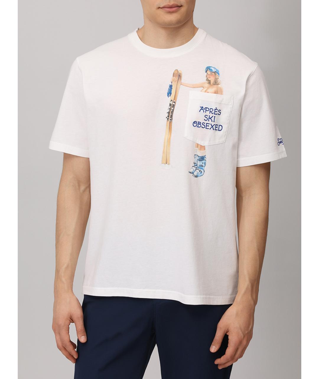 MC2 SAINT BARTH Белая хлопковая футболка, фото 4