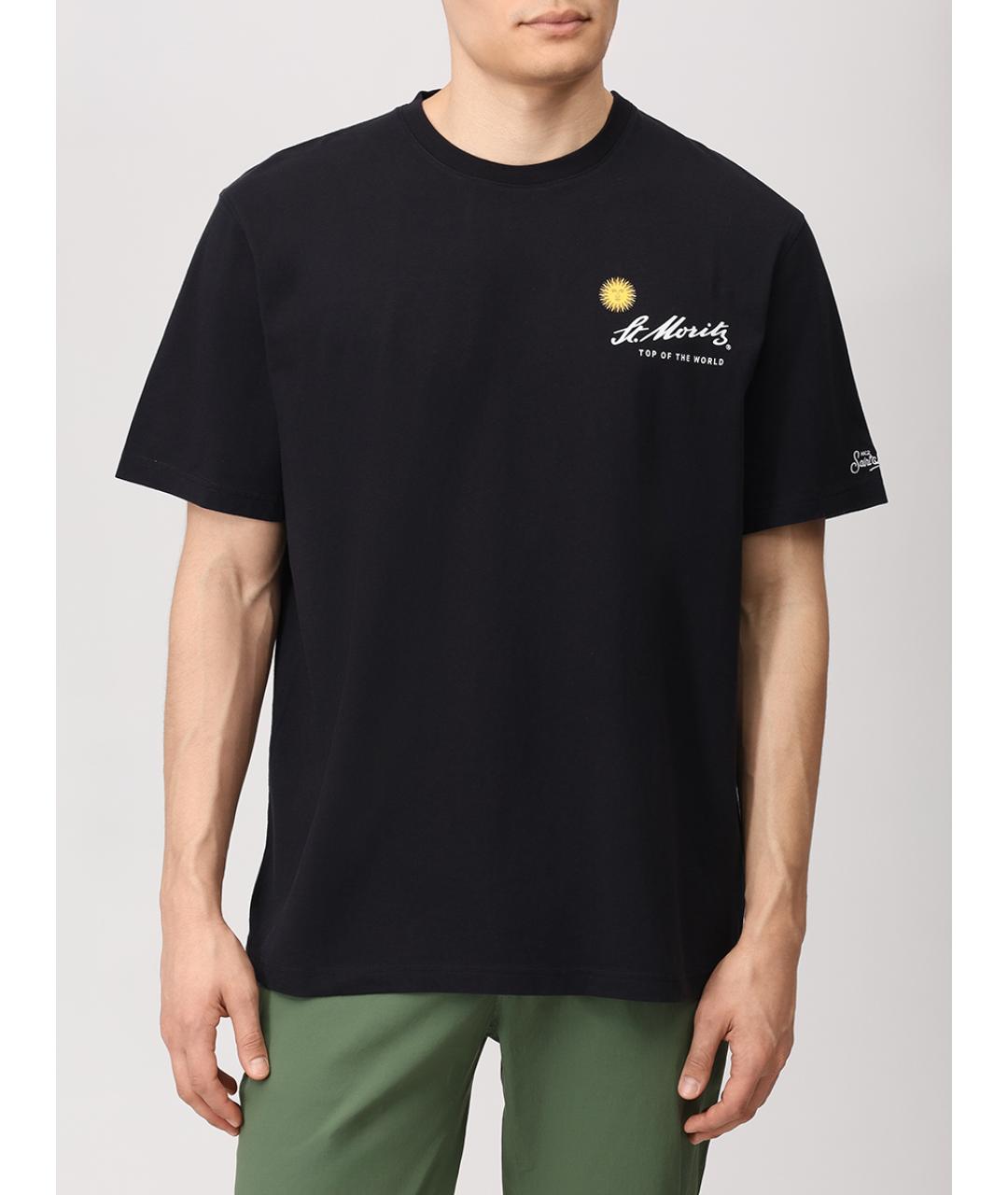 MC2 SAINT BARTH Черная хлопковая футболка, фото 4